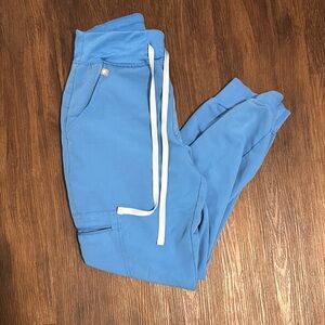 Figs Blue Jogger Sweatpants with Elastic Cuffs